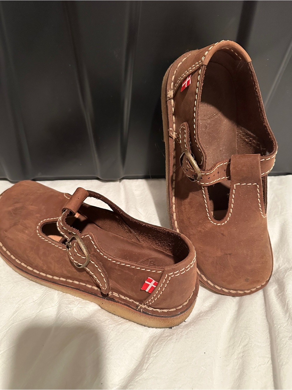 Duckfeet Loland Cocoa Brown Leather Mary Jane Sandals with Buckle